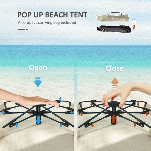 Outsunny Pop Up Beach Tent for 2-3 Person with Carry Bag, UPF15+ - Cheap Tent