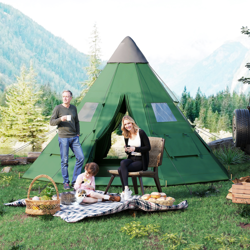Outsunny 6-7 Person Large Family Party Camping Tent W/ Carrying Bag - Cheap Tent