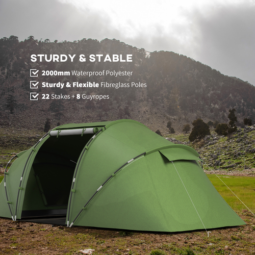Outsunny 4-6 Persons Camping Tent Dome Family Travel Group Hiking Room Fishing - Cheap Tent