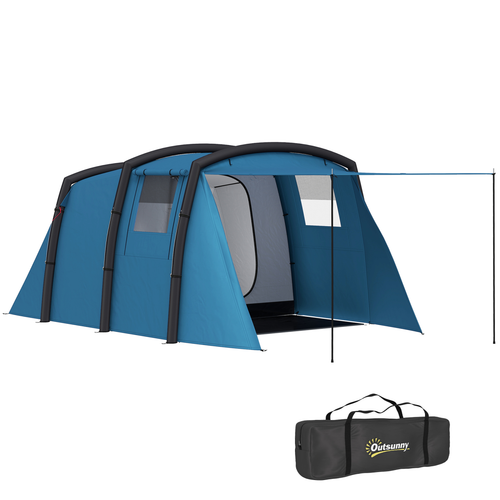 Outsunny Inflatable 3-4 Man Tunnel Tent w/ Air Pump, Living Area - Cheap Tent