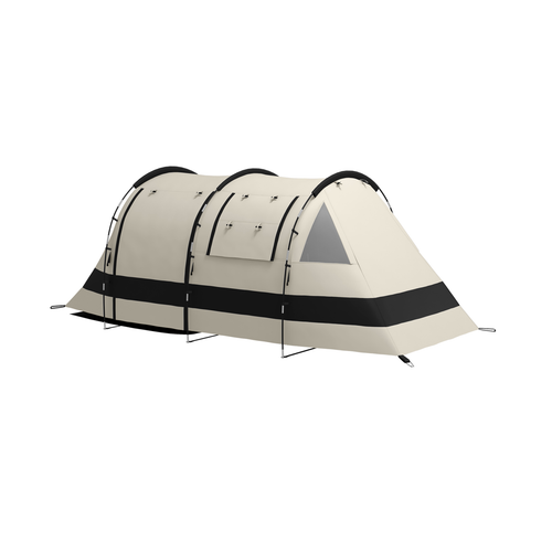Outsunny Blackout Camping Tent with Bedroom & Living Room for 4-5 Person, Khaki - Cheap Tent