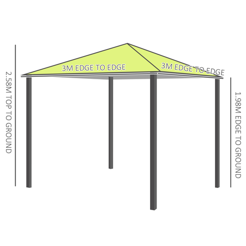 Garden Metal Gazebo Party Tent Canopy Shelter Pavilion Sidewalls-Lemon Green - Cheap Tent