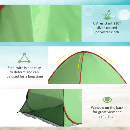 Beach Tent Instant Camping Pop up Tent Sun Shade Shelter, Green Outsunny - Cheap Tent