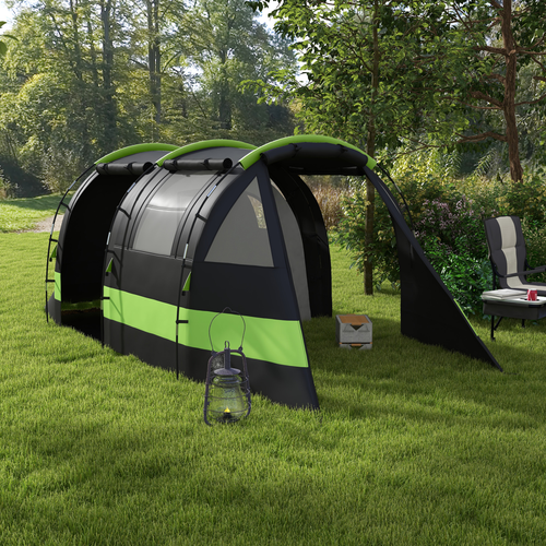 Outsunny Blackout Camping Tent with Bedroom & Living Room for 4-5 Person, Black - Cheap Tent