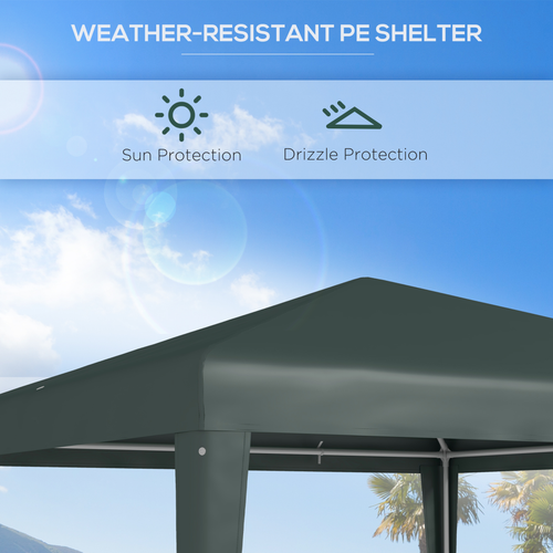 Outsunny Garden Gazebo Marquee Party Tent Wedding Canopy Patio Green 2.7 x 2.7m - Cheap Tent