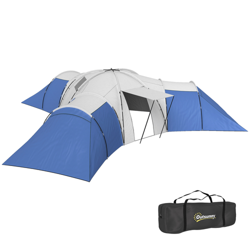 Outsunny Large Tunnel Tent with 3 Bedroom, Living Area and Porch - Cheap Tent