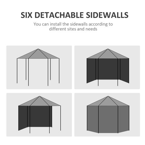 Outsunny 3.9m Outdoor Gazebo Canopy Party Tent with 6 Removable Side Walls - Cheap Tent