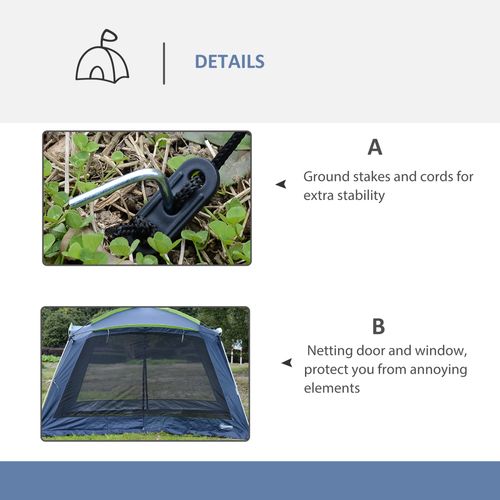 Camping Tent Sun Shelter Shade Garden Outdoor Dark Green Outsunny - Cheap Tent