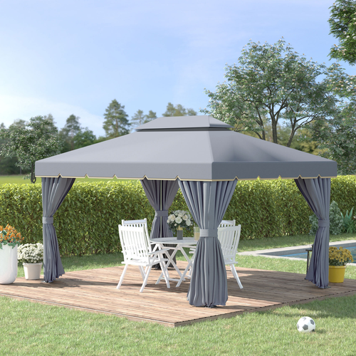 Outsunny 3x4m 2-Tier Gazebo Aluminium Garden Marquee Party Tent - Cheap Tent