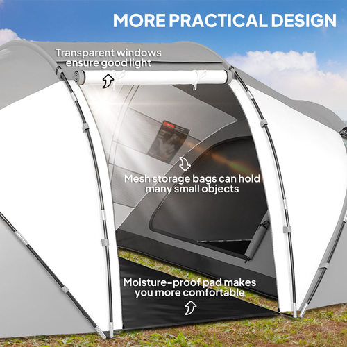 Outsunny 4-6 Persons Camping Tent Dome Family Travel Group Hiking Room Fishing - Cheap Tent