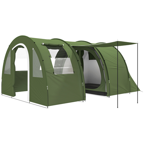 Outsunny 5-6 Man Family Tent Camping Tent with 2 Room and Carry Bag - Cheap Tent