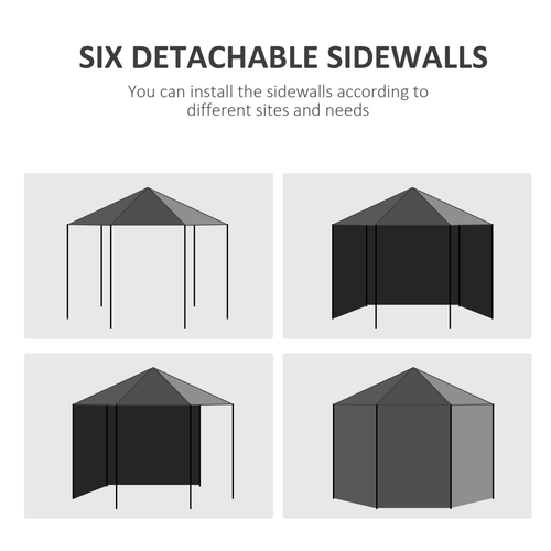 Outsunny 3.9m Outdoor Gazebo Canopy Party Tent with 6 Removable Side Walls - Cheap Tent