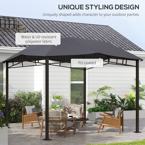 Outsunny 3x3(m) Outdoor Patio Gazebo Pavilion Canopy Tent Steel Frame Grey - Cheap Tent