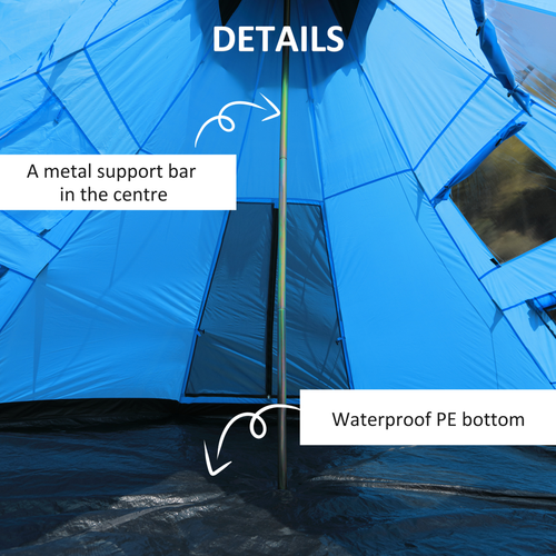 6-7 Person Large Family Party Camping Tent Carrying Bag, Mesh Window Outsunny - Cheap Tent