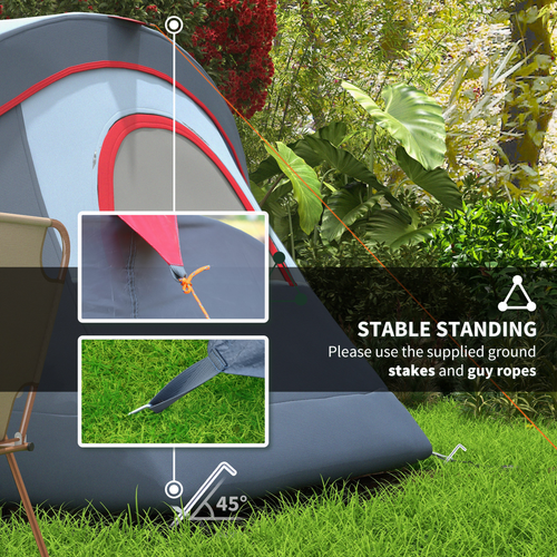 Outdoor Camping Tent For 5-6 W/ Bag, Fiberglass & Steel Frame Outsunny - Cheap Tent