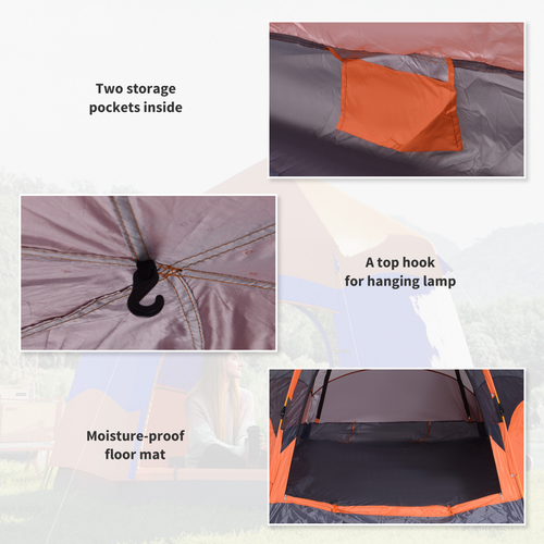 4 Person Pop Up Tent Camping Festival Hiking Shelter Family Portable Outsunny - Cheap Tent