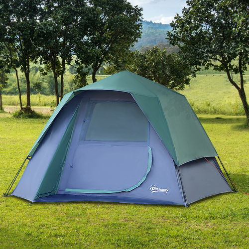 Family Pop-Up Camping Tent W/ Removable Waterproof Rainfly Outsunny - Cheap Tent