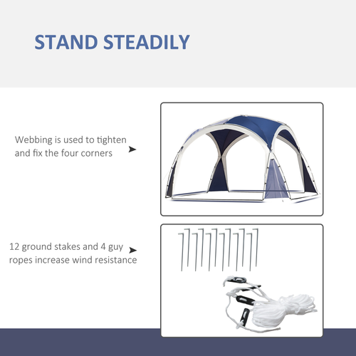 Outdoor Gazebo Event Dome Shelter Party Tent for Garden Blue and Grey - Cheap Tent