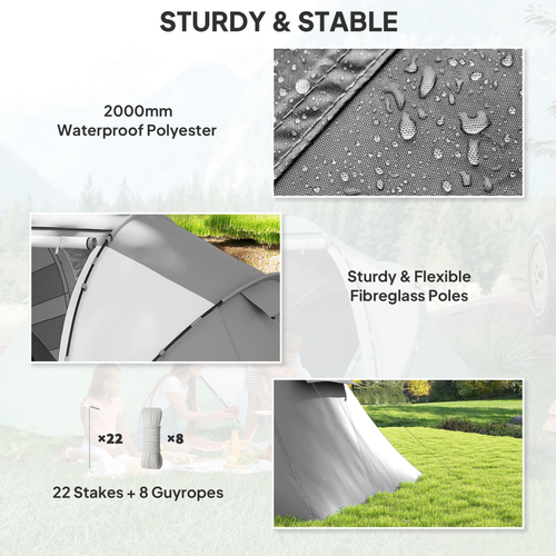 Outsunny 4-6 Persons Camping Tent Dome Family Travel Group Hiking Room Fishing - Cheap Tent