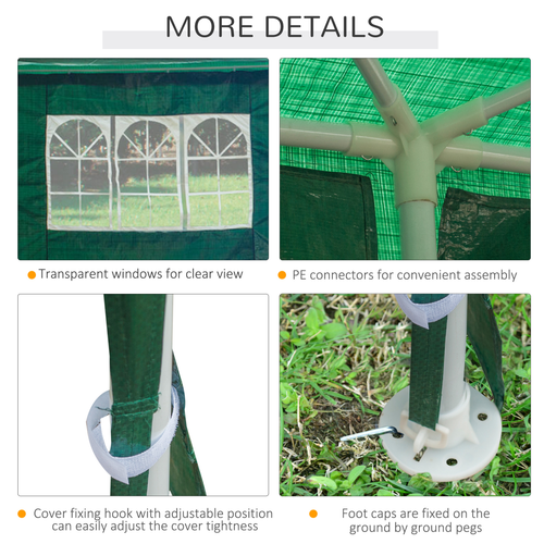 9m x 3m Outdoor Garden Gazebo Wedding Party Tent Canopy Marquee Green - Cheap Tent