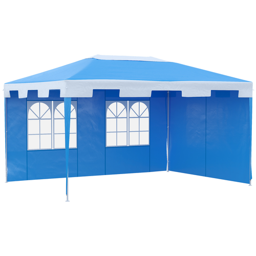Outsunny 4x3m Garden Heavy Duty Gazebo Marquee Party Tent-Blue - Cheap Tent