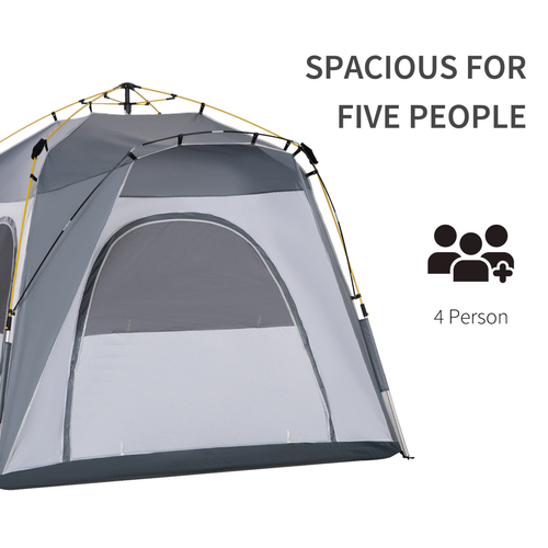 Outsunny Four Man Pop Up Tent Automatic Camping Backpacking Dome Shelter, Green - Cheap Tent