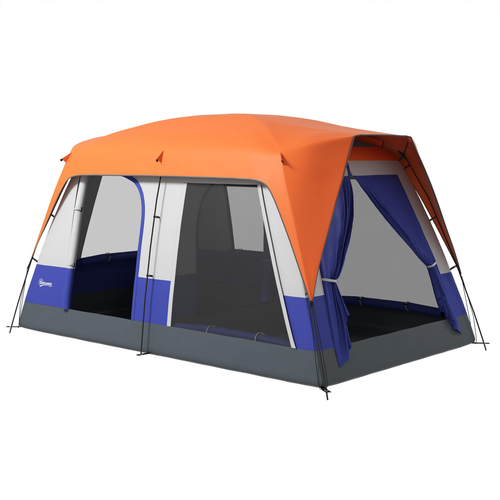 Outsunny Camping Tent with 3000mm Waterproof Rainfly & Screen Panels, Orange - Cheap Tent