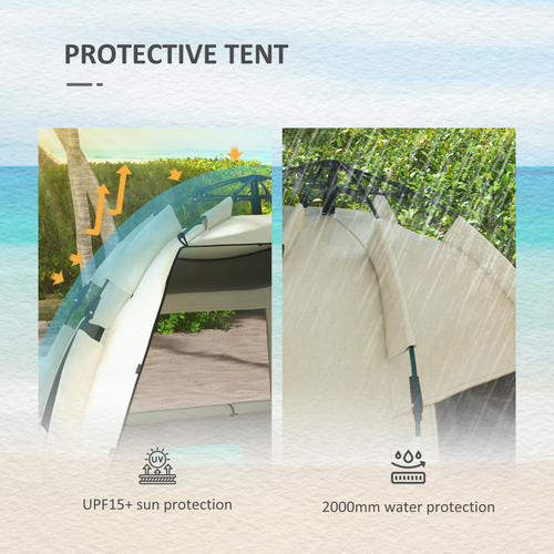 Outsunny Pop Up Beach Tent for 2-3 Person with Carry Bag, UPF15+ - Cheap Tent
