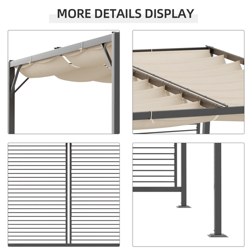 Metal Pergola Patio Sun Shelter Grape Tent Retractable Canopy UV Cut - Cheap Tent