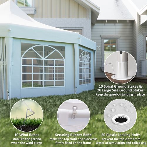 Outsunny 10 Sides Heavy Duty Tent Gazebo Outdoor Party Wedding Event Marquee - Cheap Tent