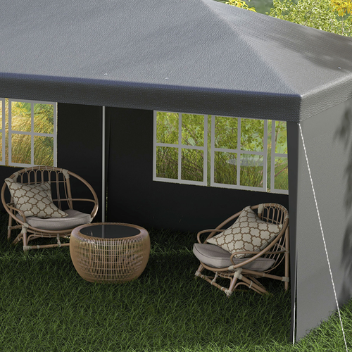 6m x 3m Garden Gazebo Marquee Canopy Party Tent Canopy Patio Dark Grey - Cheap Tent