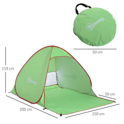 Beach Tent Instant Camping Pop up Tent Sun Shade Shelter, Green Outsunny - Cheap Tent