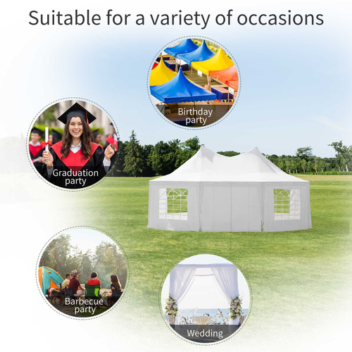 6.8m x 5m Octagonal Party Tent / Wedding Marquee-White - Cheap Tent