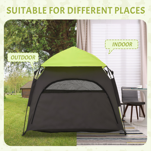 PawHut Foldable Dog Cat Tent with Waterproof Oxford Cloth, Carry Bag, Green - Cheap Tent