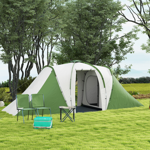 Outsunny 4-6 Man Camping Tent with 2 Bedroom and Living Area - Cheap Tent