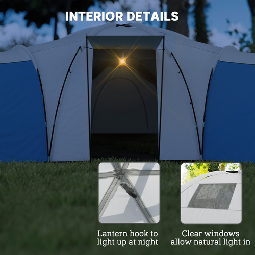 Outsunny Large Tunnel Tent with 3 Bedroom, Living Area and Porch - Cheap Tent