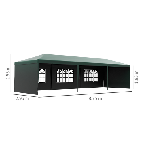 9m x 3m Outdoor Garden Gazebo Wedding Party Tent Canopy Marquee Green - Cheap Tent
