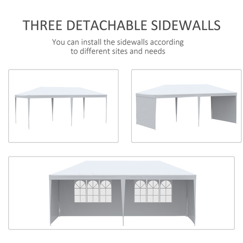 6m x 3m Garden Gazebo Marquee Canopy Party Tent Canopy Patio White - Cheap Tent