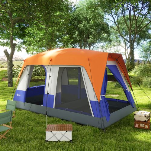 Outsunny Camping Tent with 3000mm Waterproof Rainfly & Screen Panels, Orange - Cheap Tent