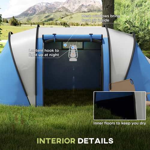 Outsunny 2 Bedroom Camping Tent with Living Area, 3000mm Waterproof - Cheap Tent