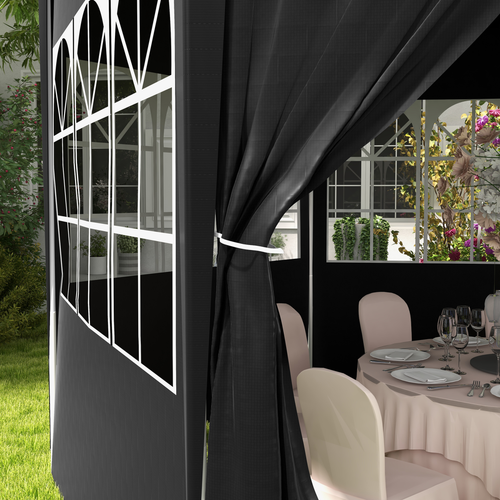 Outsunny 3.9m Outdoor Gazebo Canopy Party Tent with 6 Removable Side Walls - Cheap Tent