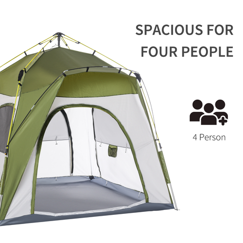 Four Man Pop Up Tent Automatic Camping Backpacking Dome Shelter Outsunny - Cheap Tent