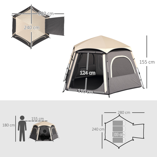 Outsunny Instant Camping Tent, 4 Person Easy Setup Dome Tent - Cheap Tent