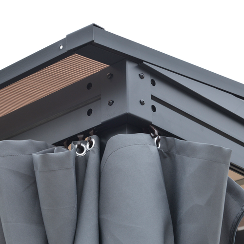 Outdoor Hardtop Pergola Party Tent Garden Waterproof , 4 x 3m, Grey - Cheap Tent