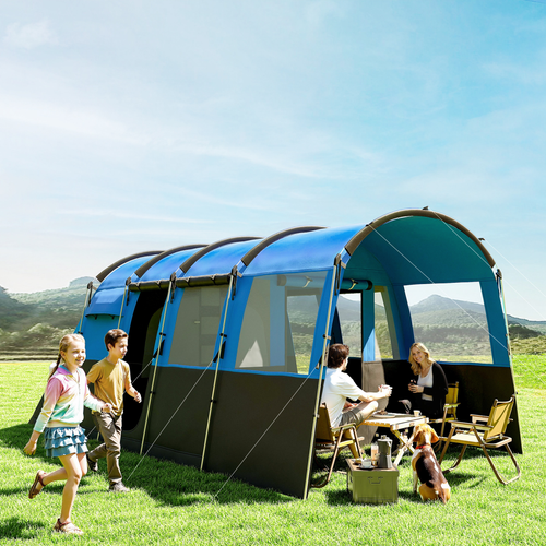 Outsunny 8-Person Camping Tent Tunnel Design with 4 Large Windows - Cheap Tent