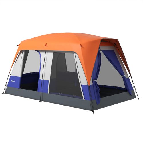 Outsunny Camping Tent with 3000mm Waterproof Rainfly & Screen Panels, Orange - Cheap Tent