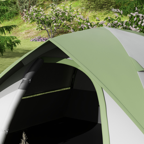 Outsunny 4-5 Man Camping Tent with Sewn-in Groundsheet, 3000mm Waterproof, Green - Cheap Tent