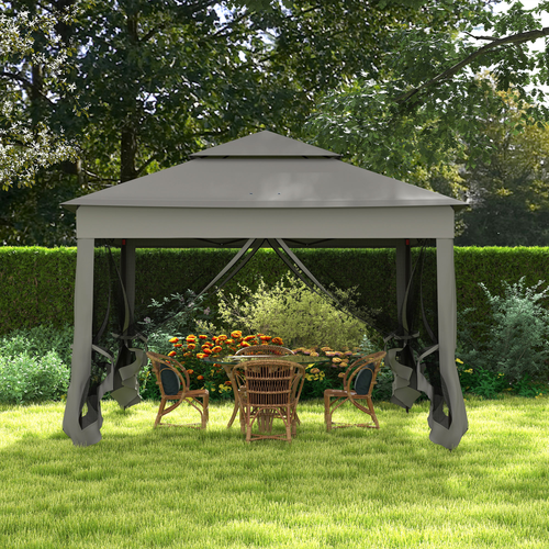 Outsunny Garden Folding Tent Heavy Duty Pop Up Gazebo for Party Dark Grey - Cheap Tent