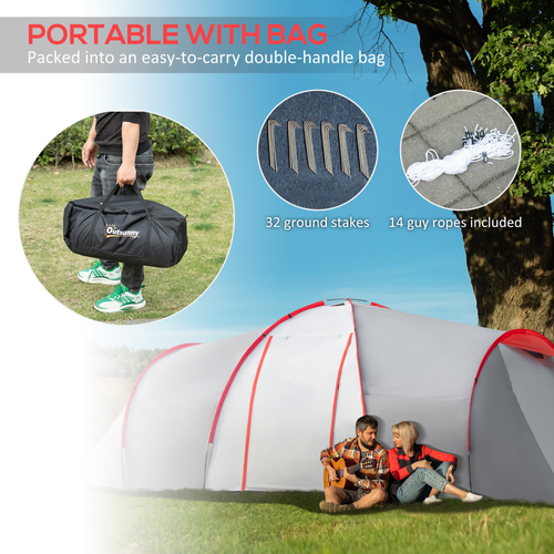 4-6 Person Camping Tent with 2 Bedroom, Living Area and Vestibule - Cheap Tent