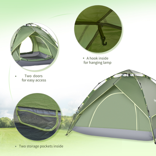 2 Man Pop Up Tent Camping Festival Hiking Family Travel Shelter Outsunny - Cheap Tent